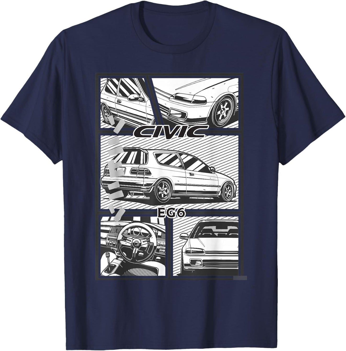 Civic eg 6 Japanese car T-Shirt - T-Shirt | Navy