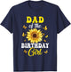 Dad Of The Birthday Girl Sunflower Party Family Matching T-Shirt - T-Shirt | Navy