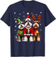 Miniature Schnauzer Christmas Dogs Funny Santa Reindeer Elf T-Shirt - T-Shirt | Navy