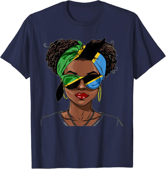 Tanzania Flag Outfit for Woman Uniform Souvenirs Tanzanian T-Shirt - T-Shirt | Navy