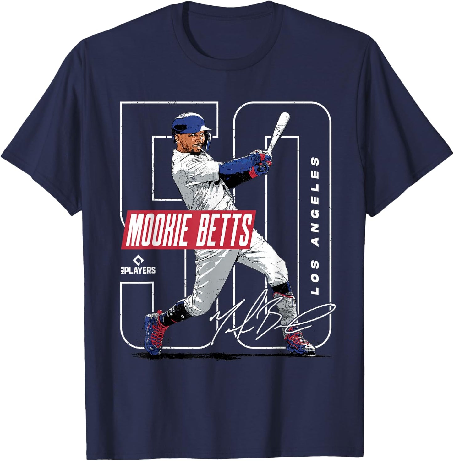 Mookie Betts | Los Angeles Baseball MLB Players | MLBMBE3004 T-Shirt - T-Shirt | Navy