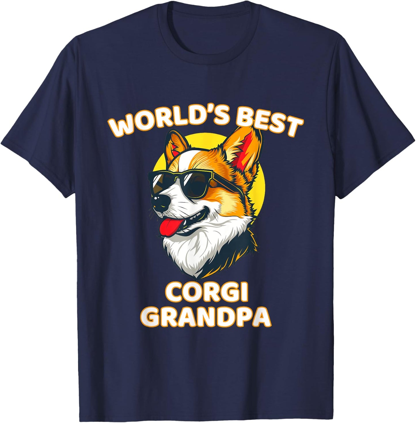 Funny World's Best Corgi Grandpa T-Shirt - T-Shirt | Navy