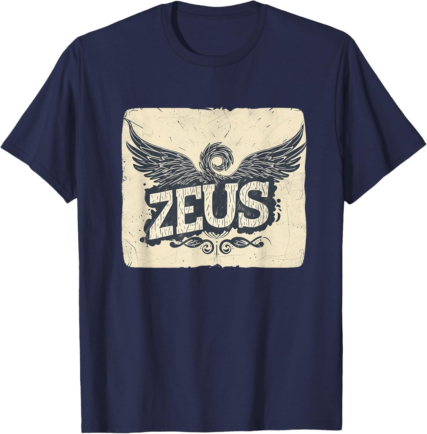Epic Zeus Graphic for a Bold and Mighty Look T-Shirt - T-Shirt | Navy