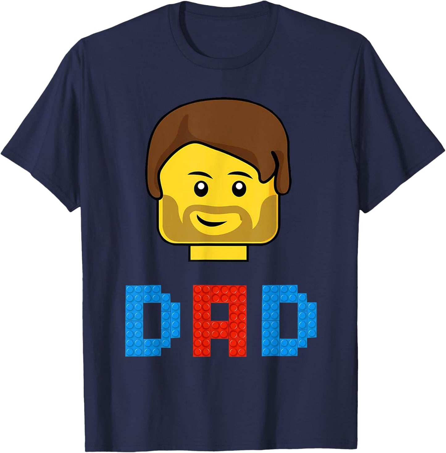 Unique Family Dad Master Builder Building Bricks Blocks T-Shirt - T-Shirt | Navy