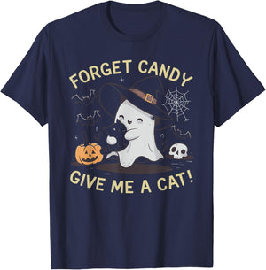 Forget Candy Give Me A Cat Women Kids T-Shirt - T-Shirt | Navy