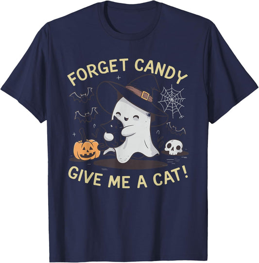 Forget Candy Give Me A Cat Women Kids T-Shirt - T-Shirt | Navy