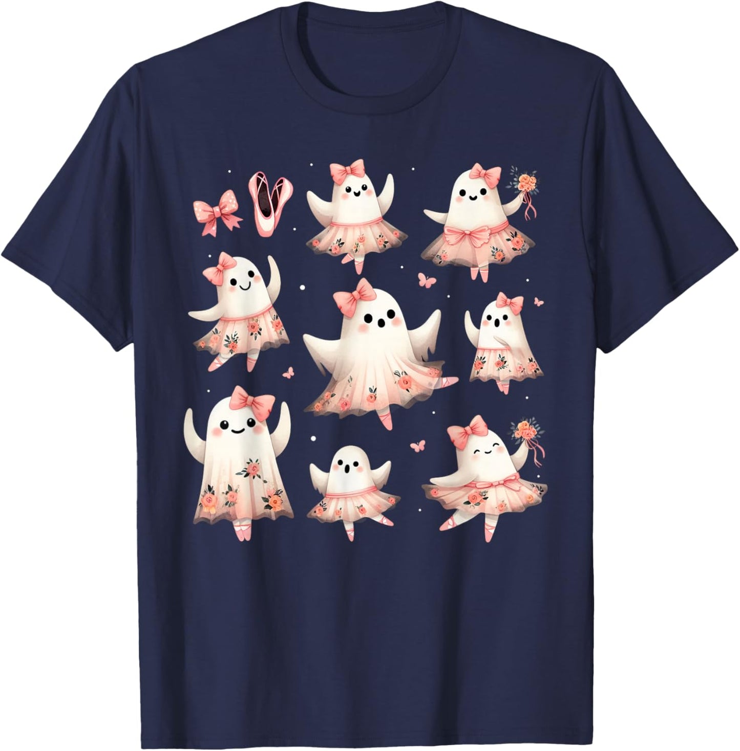 Ballet Ghost Ballet Dancer Spooky Dance Teacher Halloween T-Shirt - T-Shirt | Navy