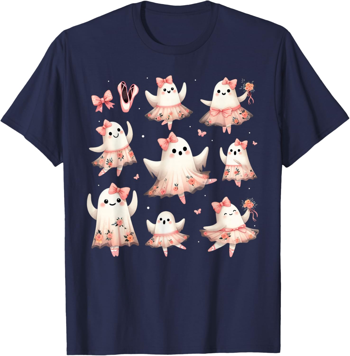 Ballet Ghost Ballet Dancer Spooky Dance Teacher Halloween T-Shirt - T-Shirt | Navy