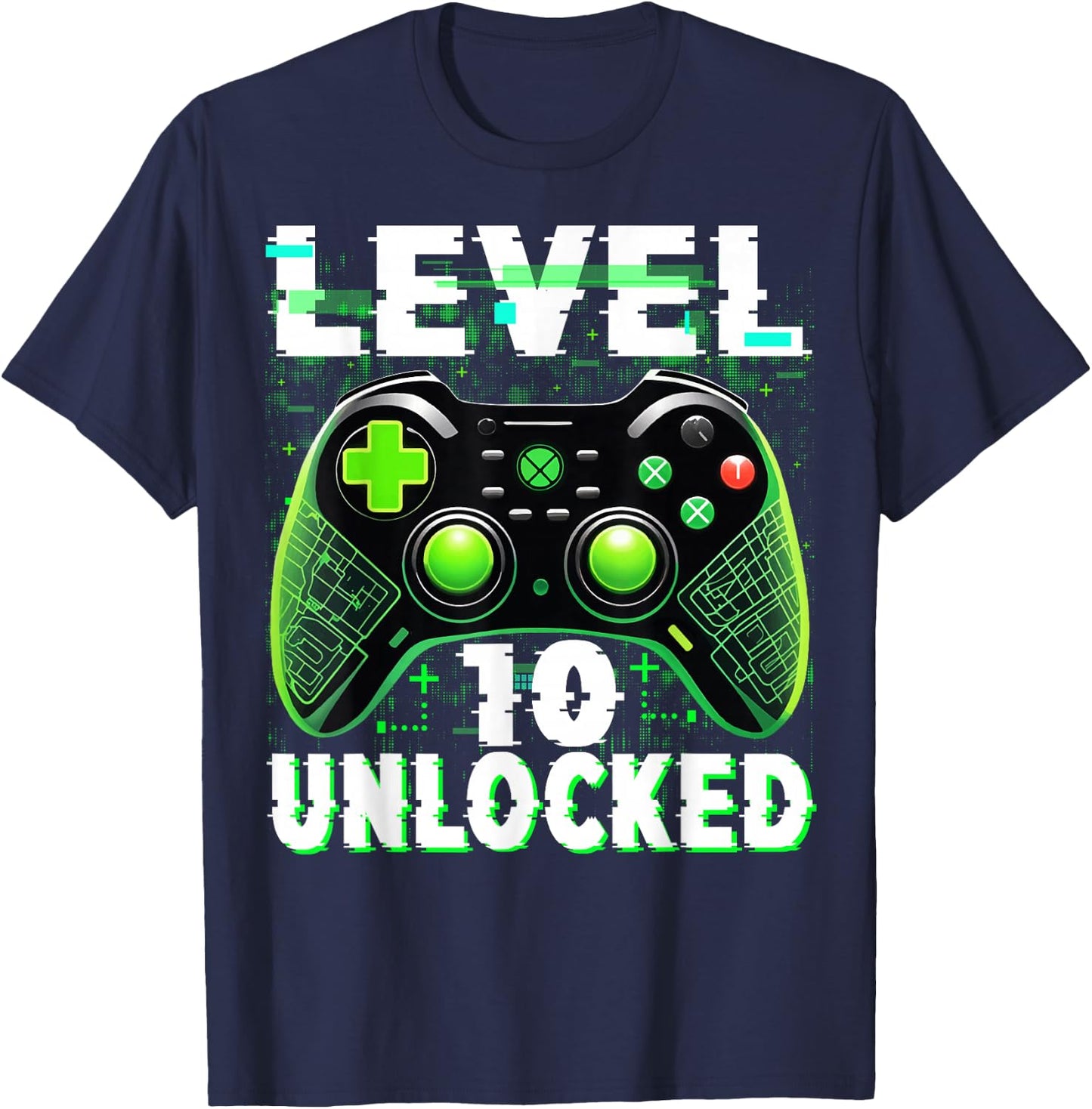 Level 10 Unlocked Shirt Funny Video Gamer Geek 10th Birthday T-Shirt - T-Shirt | Navy
