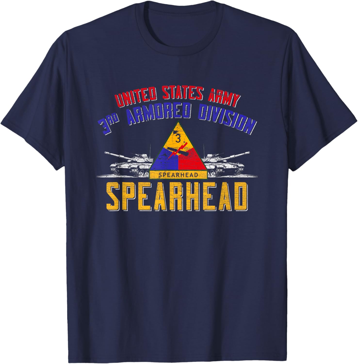 3rd Armored Division Veteran 3rd Ad Spearhead Vintage Gifts T-Shirt - T-Shirt | Navy