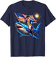 Washington Riding Shark Funny July 4th American Flag Patriot Men T-Shirt - T-Shirt | Navy