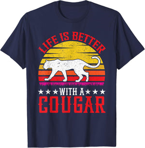Life is Better with a Cougar T-Shirt - T-Shirt | Navy