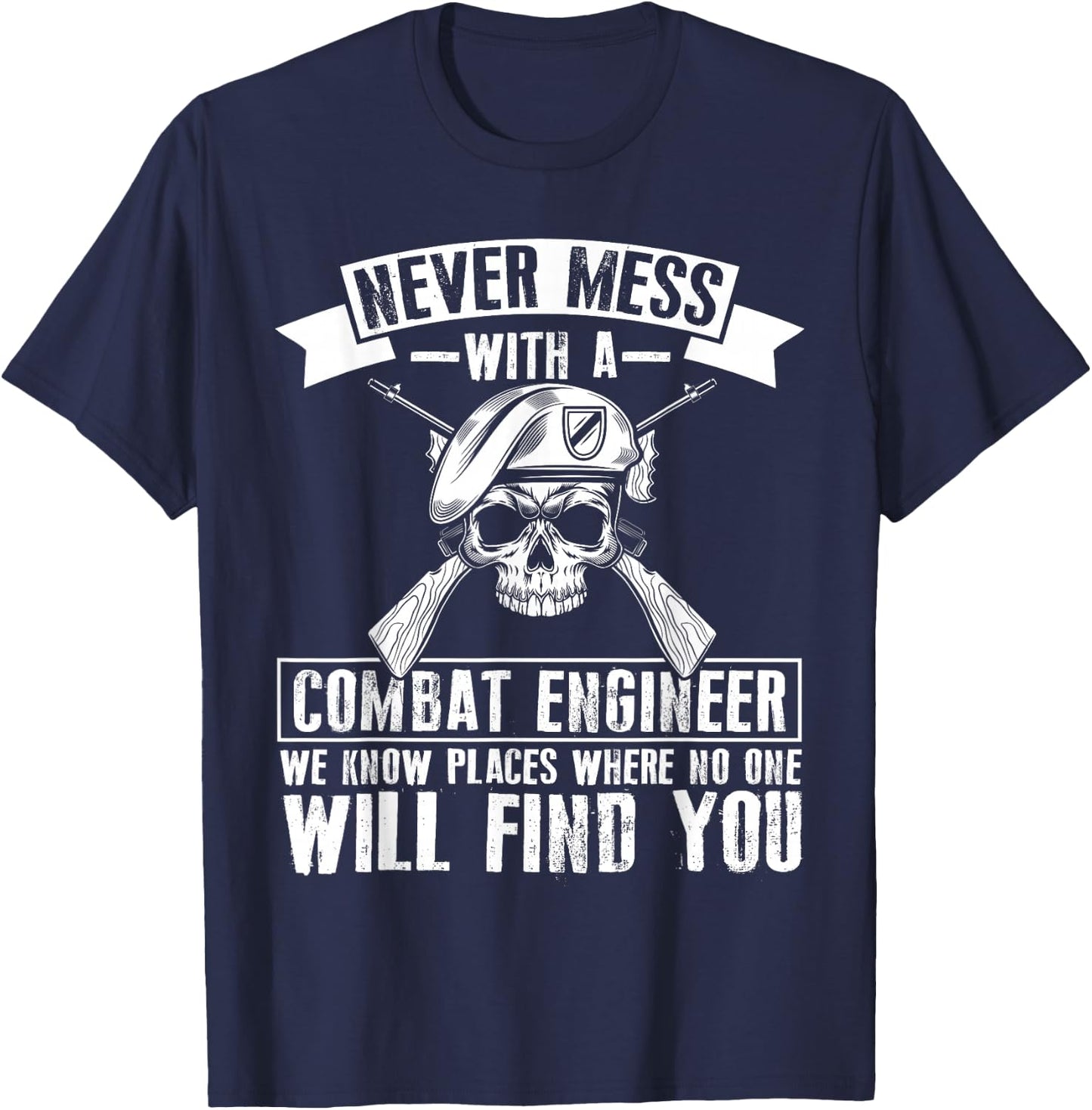 Combat Engineering Badge US Military Combat Engineer T-Shirt - T-Shirt | Navy
