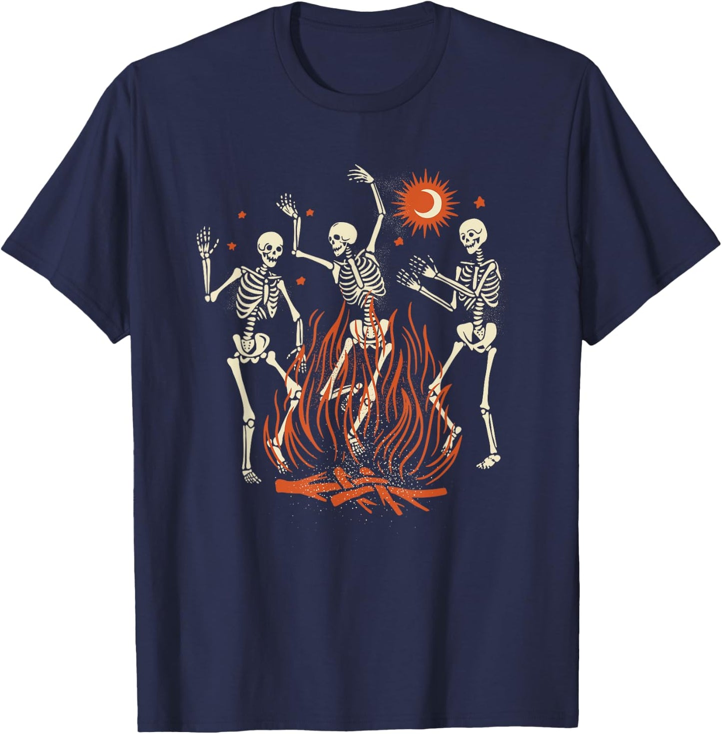 Mystical Halloween Dancing Skeletons T-Shirt - T-Shirt | Navy