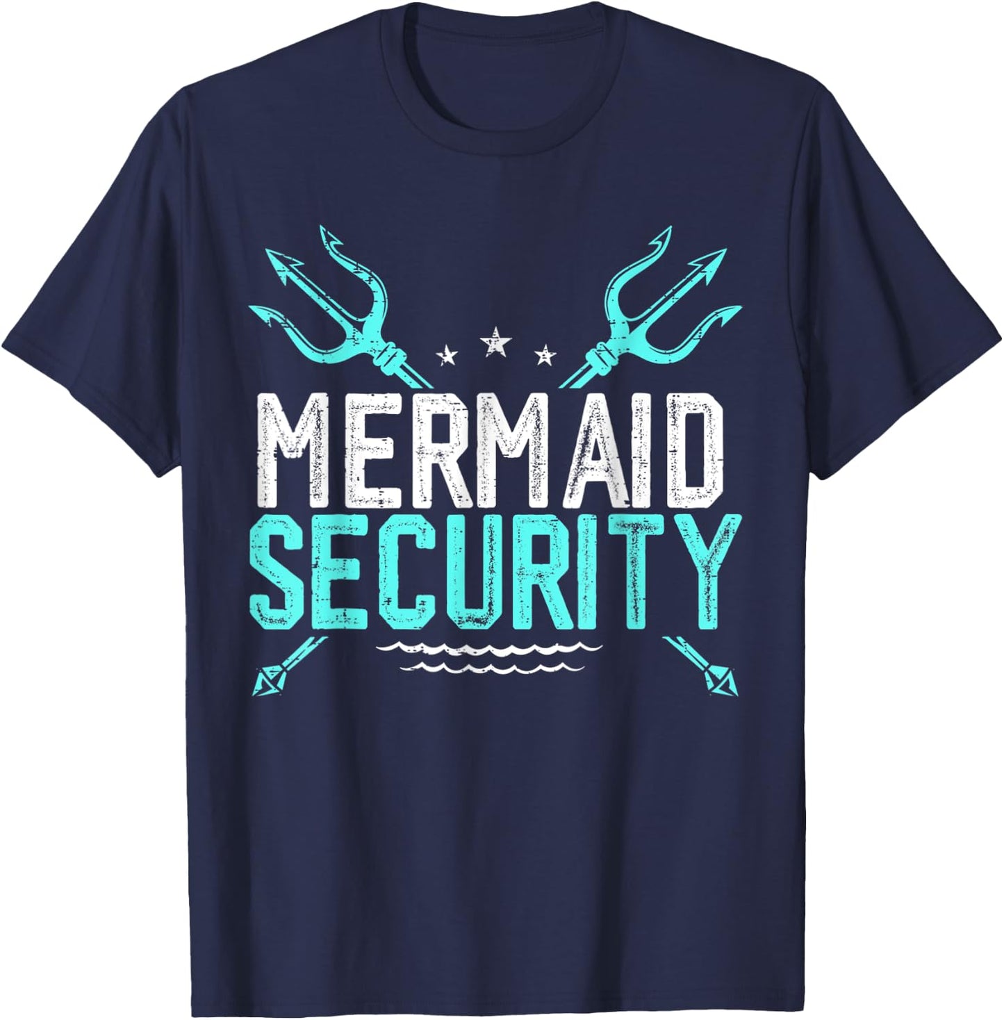 Mermaid Security Shirt Mermaid Dad Birthday Merdad T-Shirt - T-Shirt | Navy