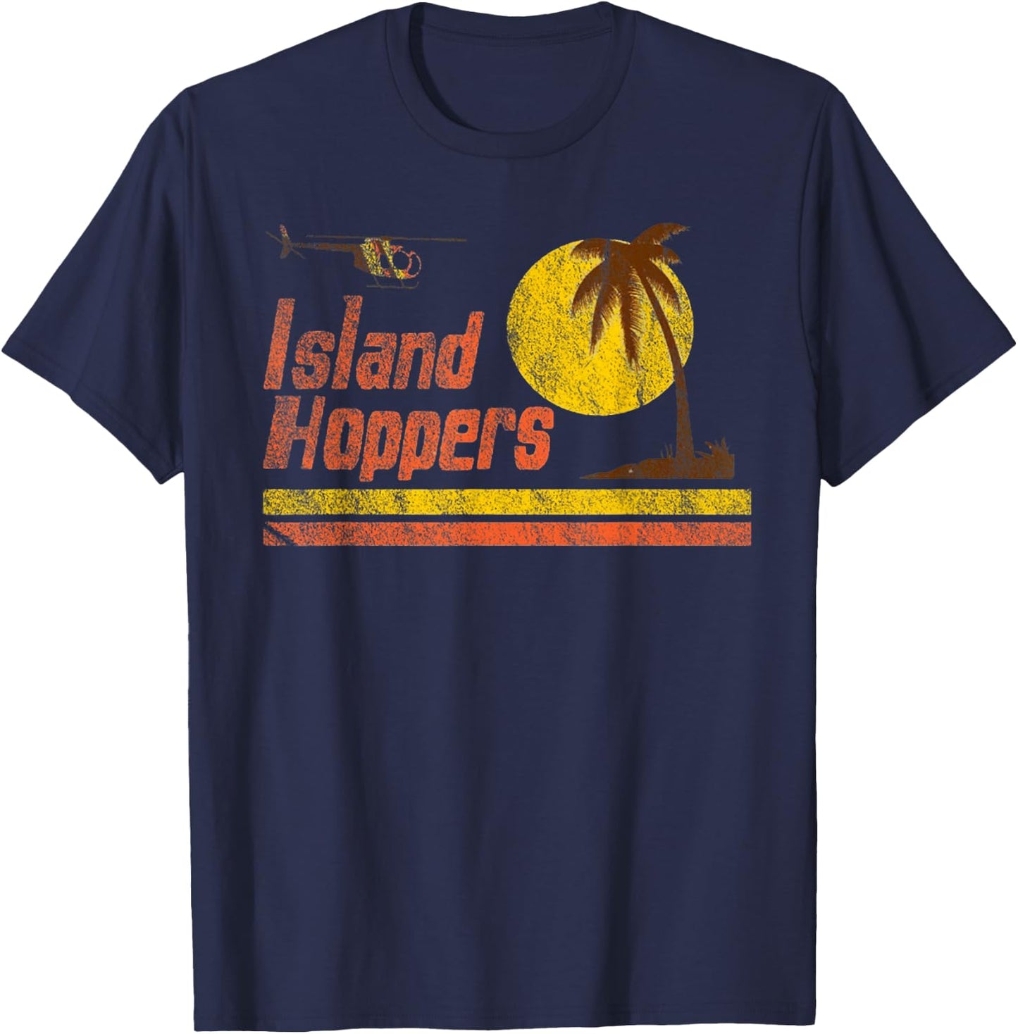 Magnum Island Retro Hoppers Sunset In PI T-Shirt - T-Shirt | Navy