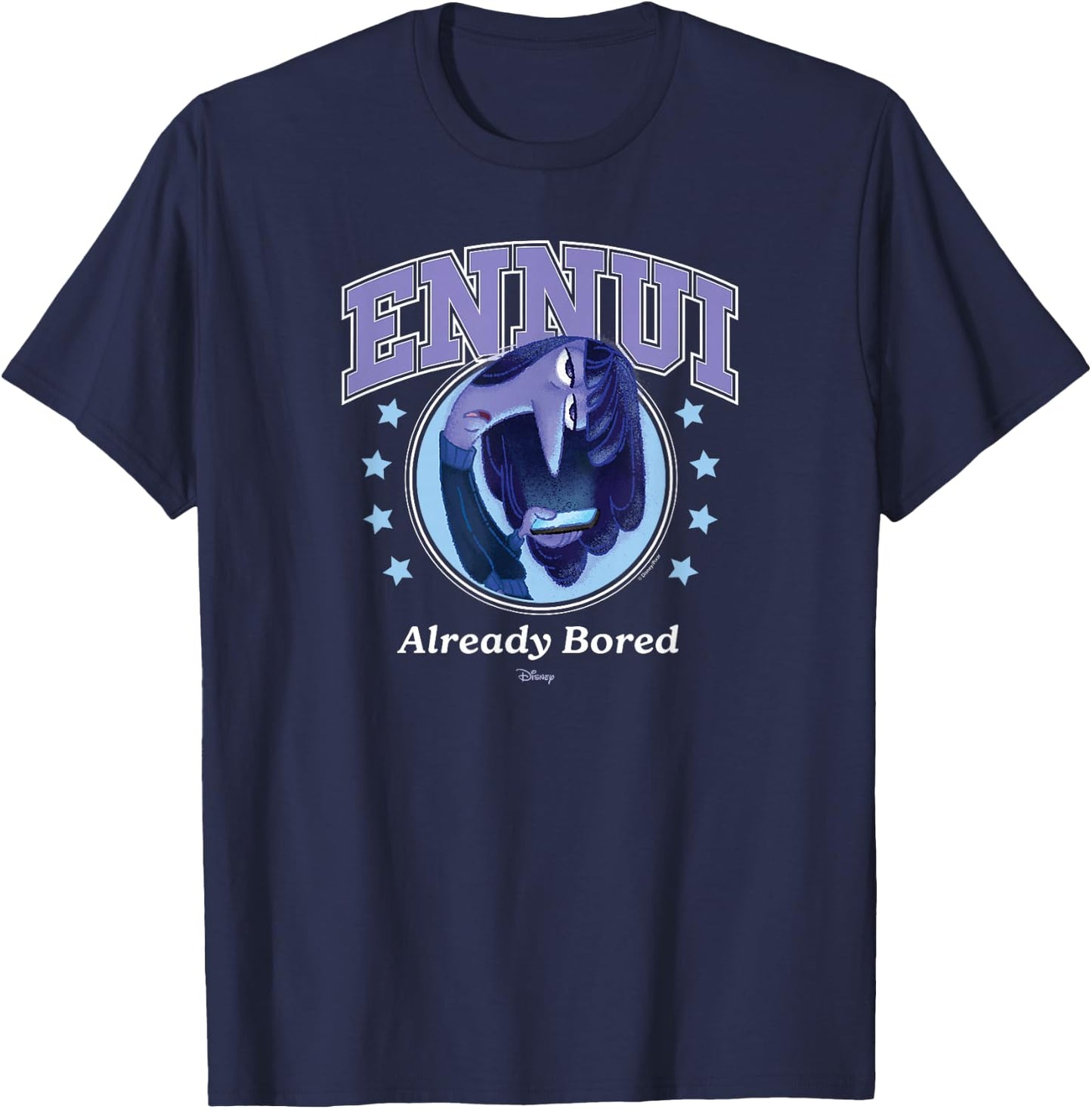 Inside Out 2 - Ennui Already Bored Emotion Character T-Shirt - T-Shirt | Navy