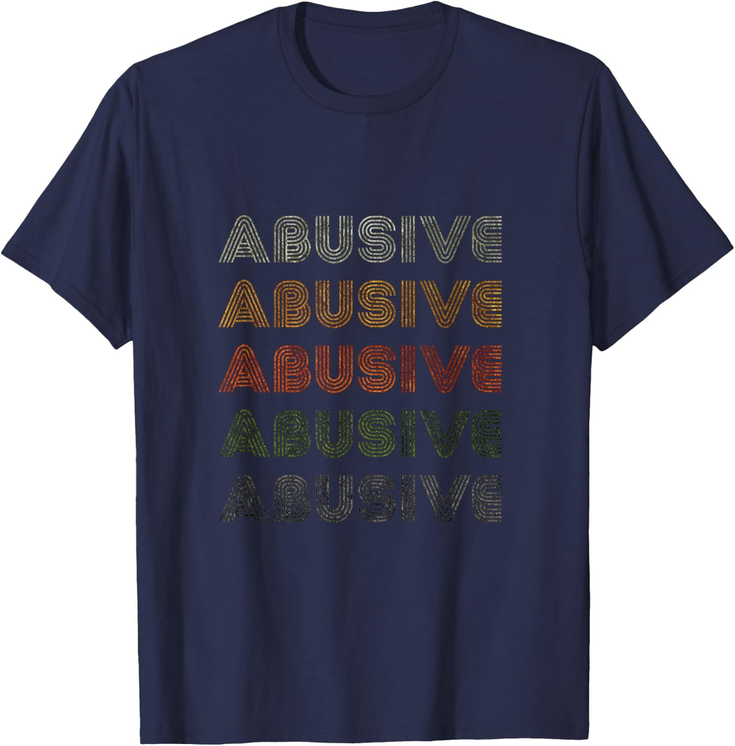Love Heart Abusive Grunge Vintage Style Black Abusive T-Shirt - T-Shirt | Navy
