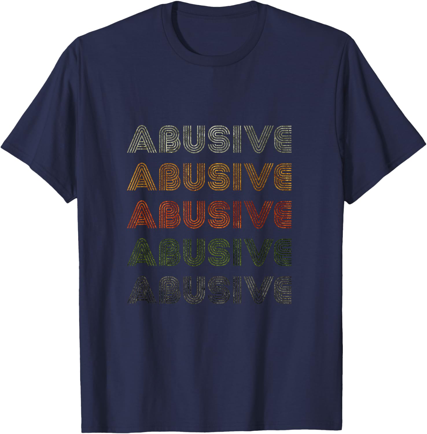 Love Heart Abusive Grunge Vintage Style Black Abusive T-Shirt - T-Shirt | Navy