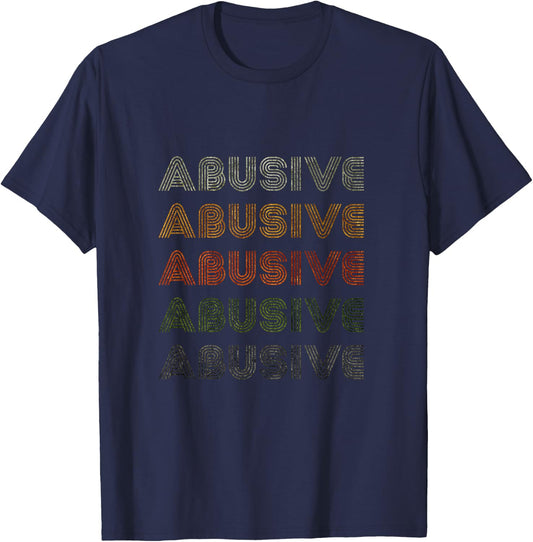 Love Heart Abusive Grunge Vintage Style Black Abusive T-Shirt - T-Shirt | Navy