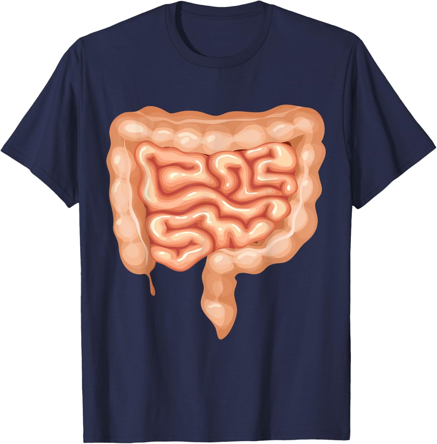 Human Body Parts Group Costumes - Colon Intestines Costume T-Shirt - T-Shirt | Navy