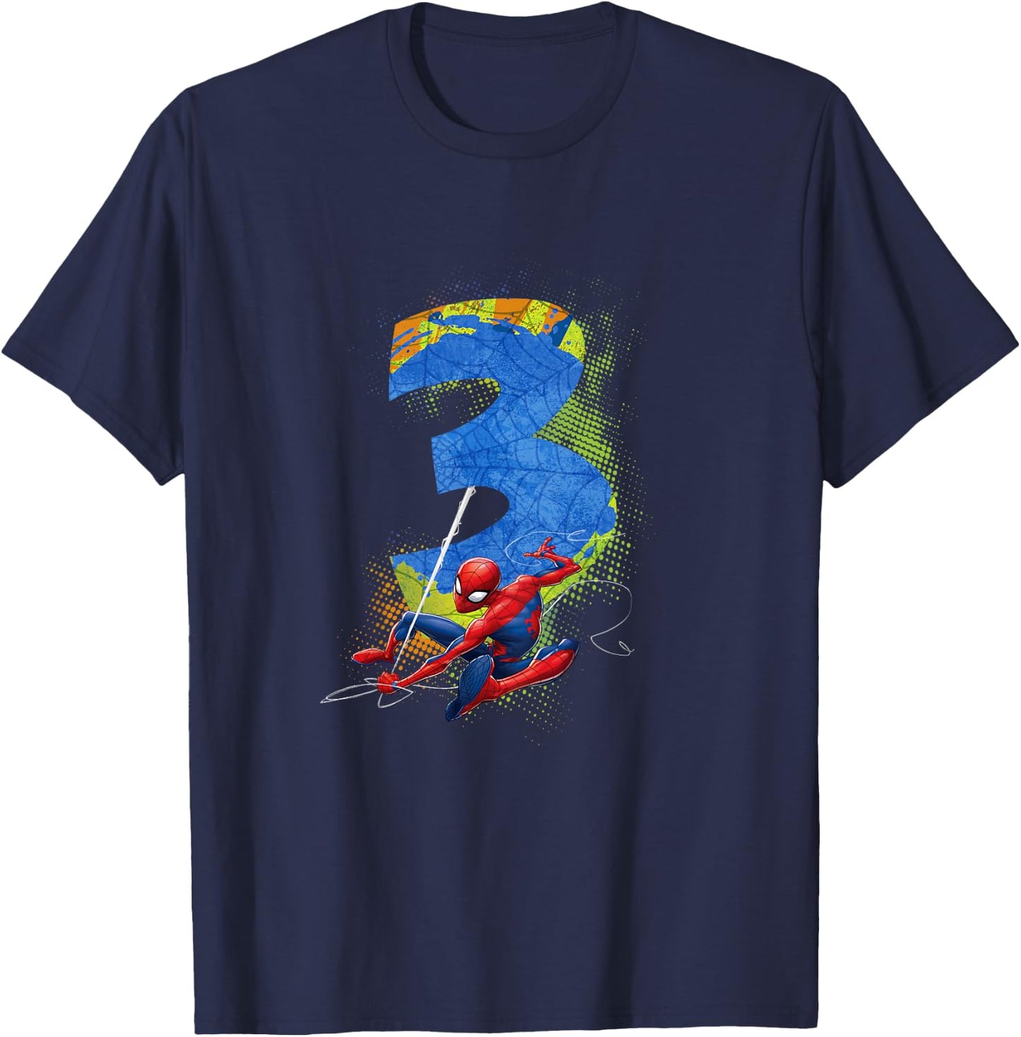 Kids Marvel Super Heroes Spider-Man 3 Year Old Third Birthday T-Shirt - T-Shirt | Navy