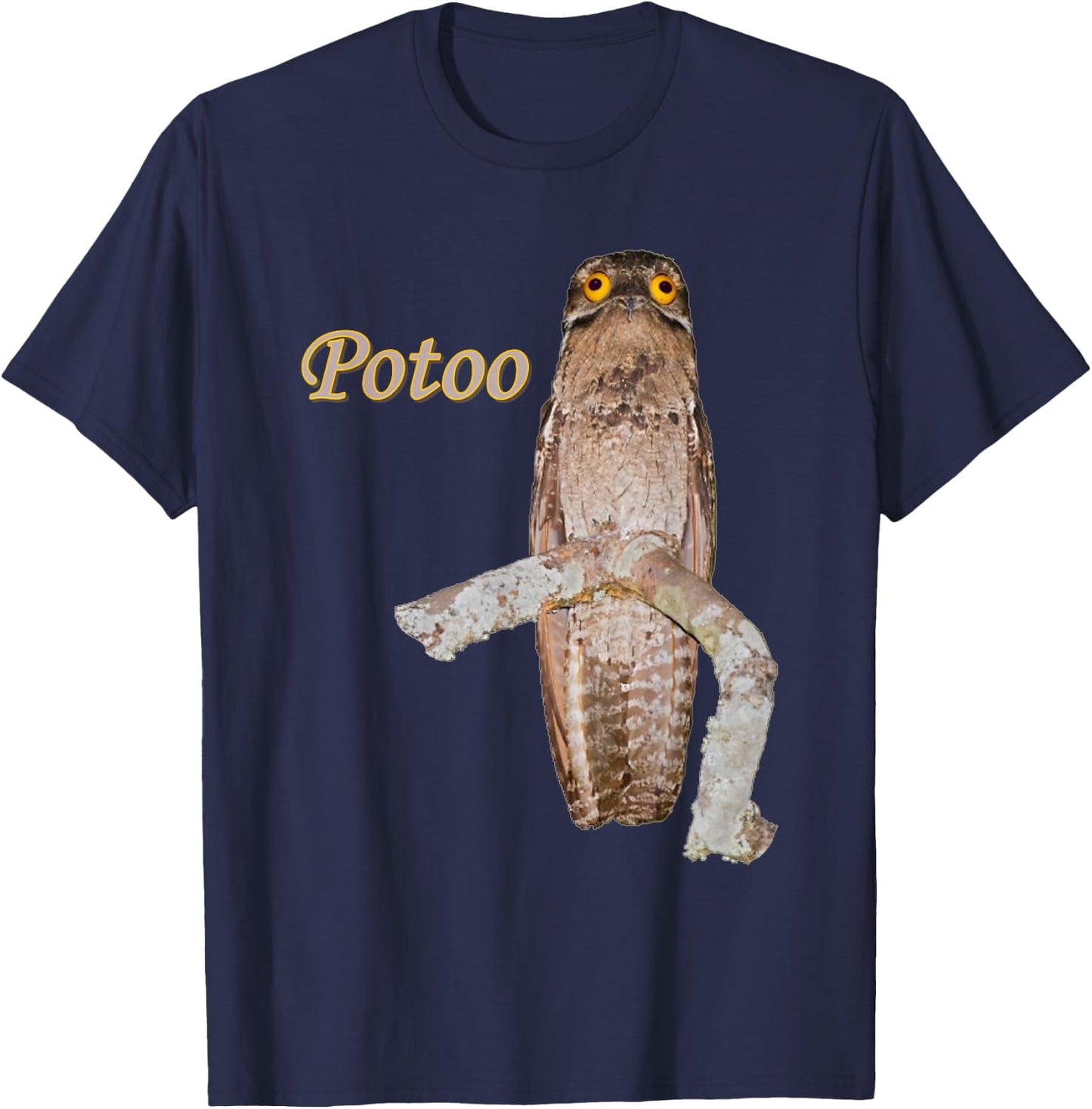 Potoo Bird Photo Funny Eyes T-Shirt - T-Shirt | Navy