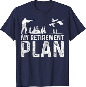 Duck Hunting Hunter Retired Vintage My Retirement Plan T-Shirt - T-Shirt | Navy
