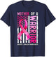 Mother Of A Warrior Breast Cancer USA Flag Awareness Pink T-Shirt - T-Shirt | Navy