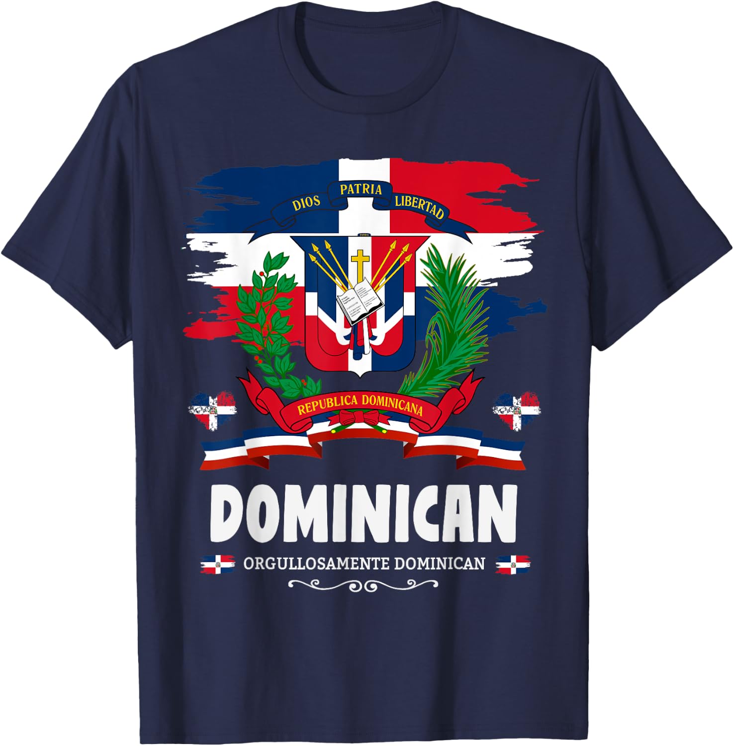 Coat of Arms Republica Dominicana & Dominican T-Shirt - T-Shirt | Navy