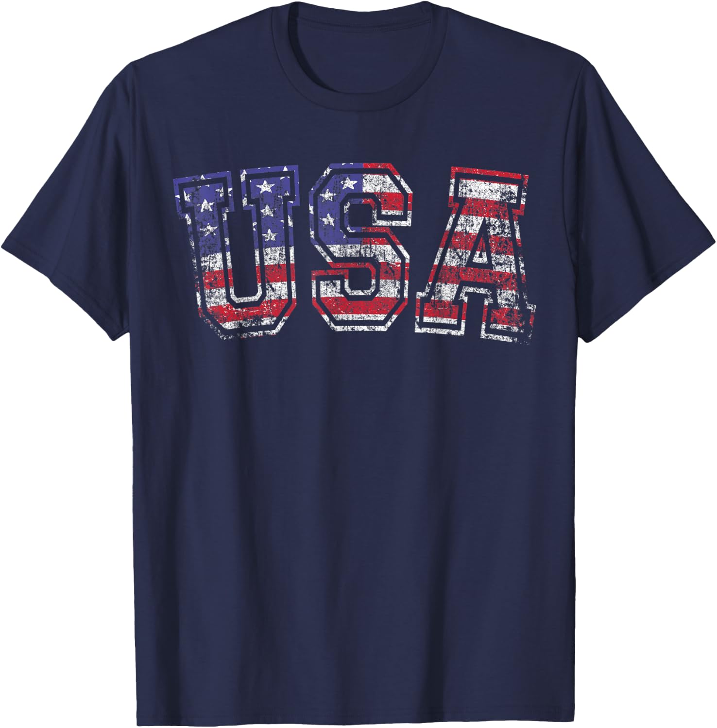 USA T Shirt US Flag Patriodic 4th Of July America T-Shirt - T-Shirt | Navy
