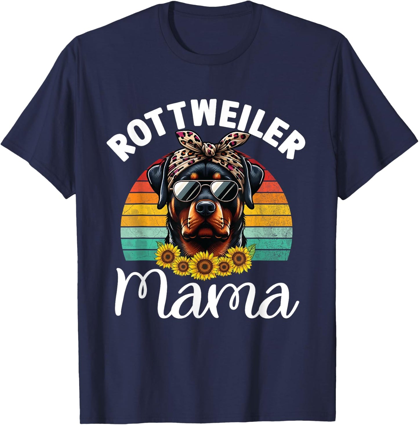 Rottweiler Mom Dog Lovers Rottie Mama Puppy Mother's Day Men Women Girls Kids T-Shirt - T-Shirt | Navy