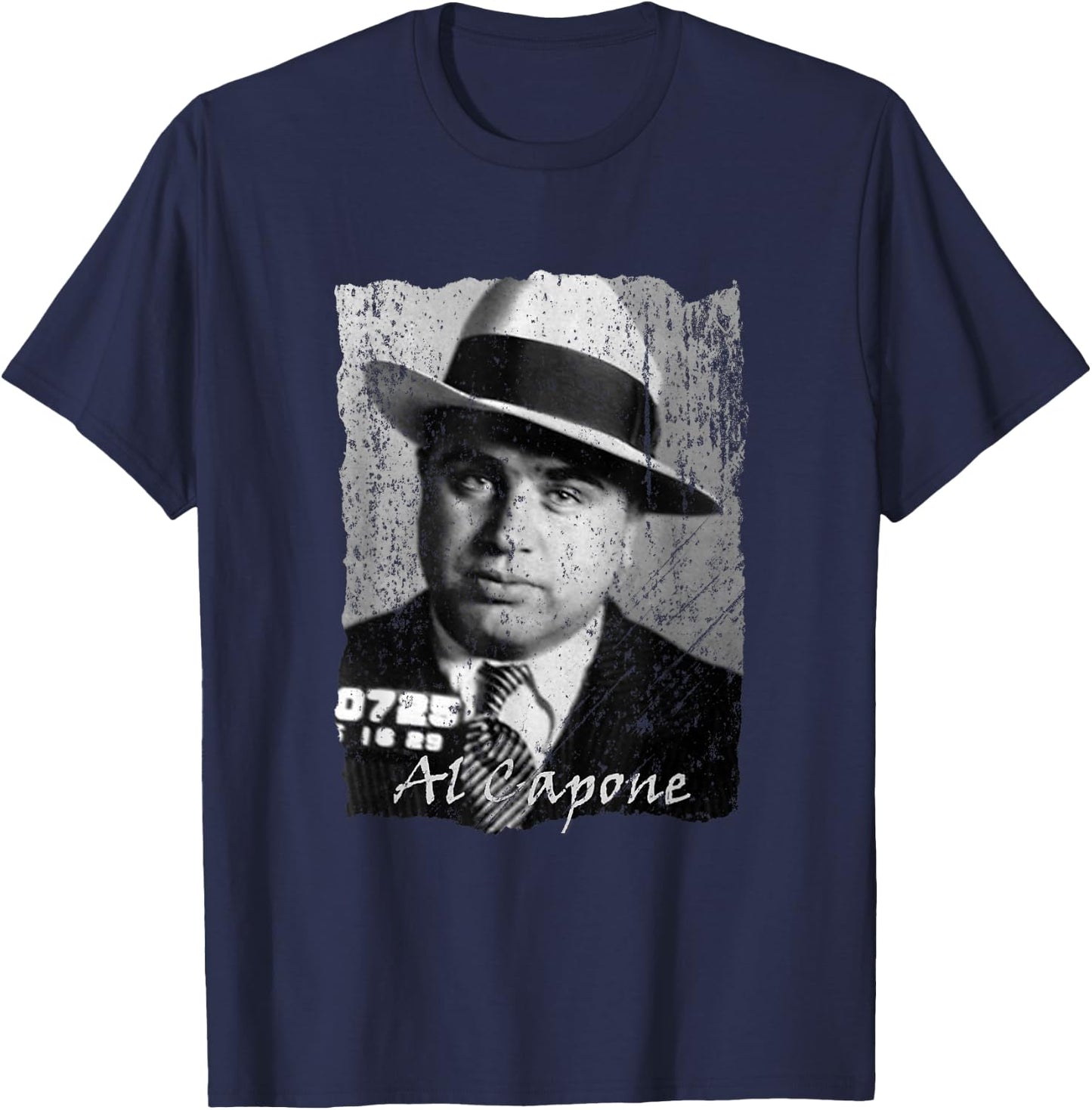 LiminalThreads Gangsters, Capone - Men's Black Solid Retro Round Neck Sleeveless Classic Fit T-Shirt - T-Shirt | Navy