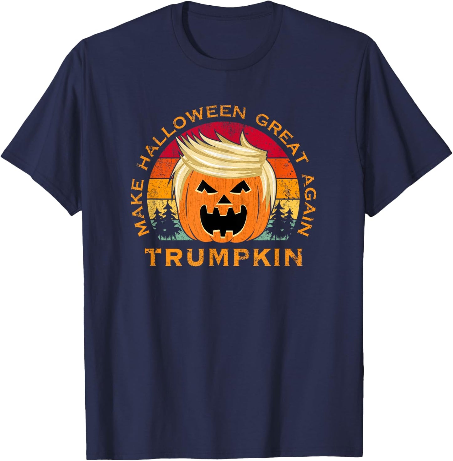 Trumpkin Make Halloween Great Again Vintage T-Shirt - T-Shirt | Navy