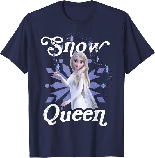 Disney Frozen 2 Elsa Snow Queen Portrait T-Shirt - T-Shirt | Navy