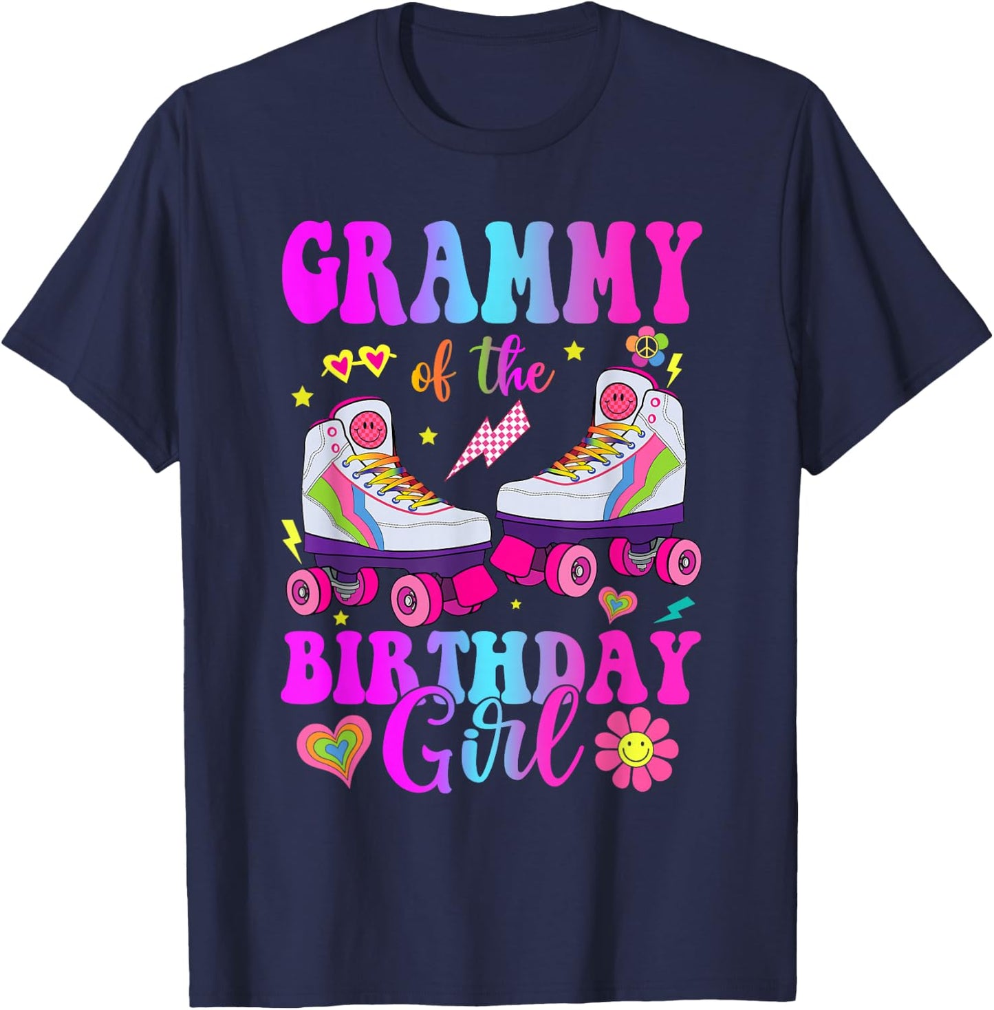 Let's Roll Grammy of the Birthday girl Roller Skate Birthday T-Shirt - T-Shirt | Navy