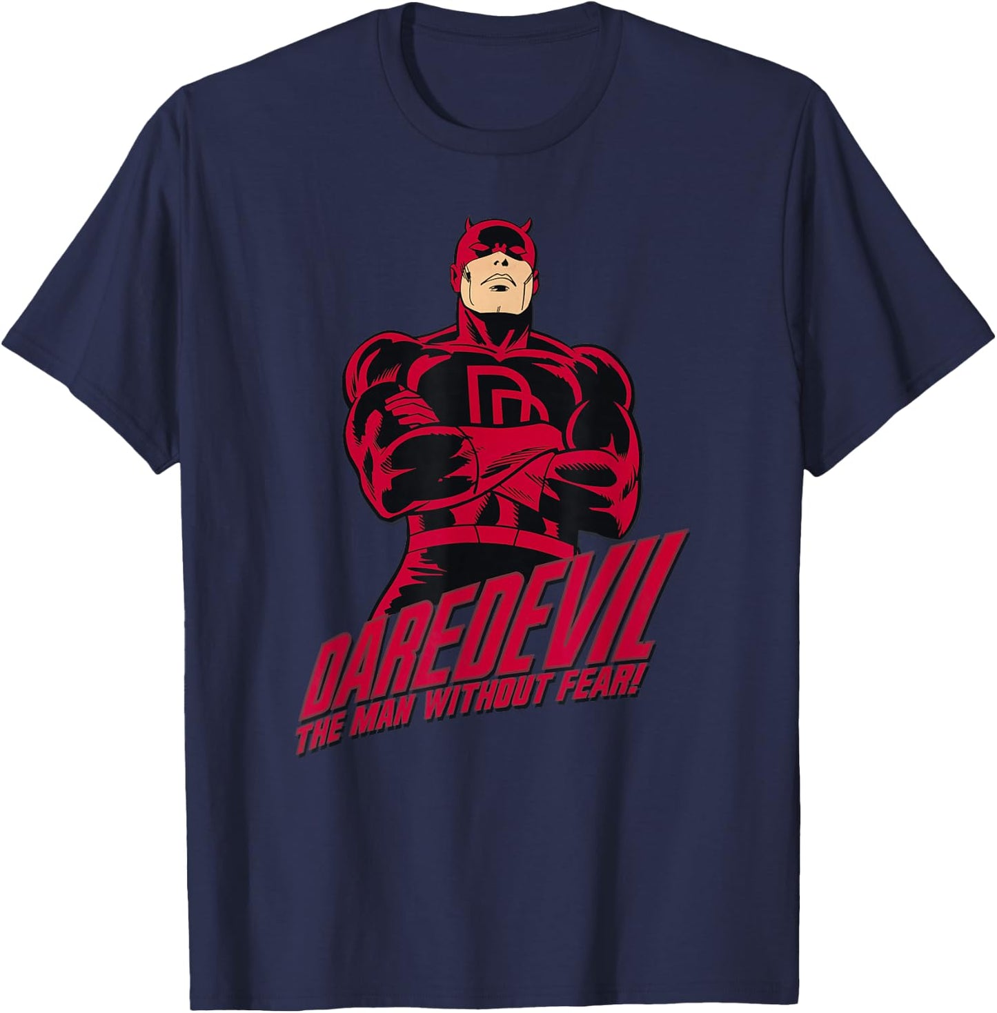 Marvel Daredevil The Man Without Fear Vintage Comic Icon Small T-Shirt - T-Shirt | Navy