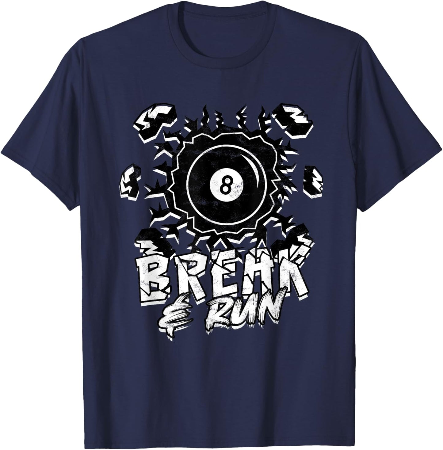 8-Ball Billiards Break & Run T-Shirt - T-Shirt | Navy