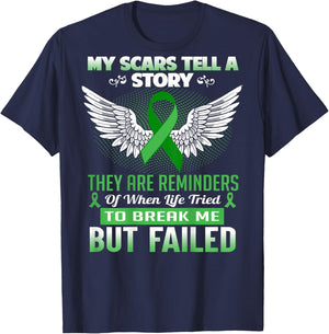 My Scars tell a Story - Kidney Disease Awareness Shirt T-Shirt - T-Shirt | Navy