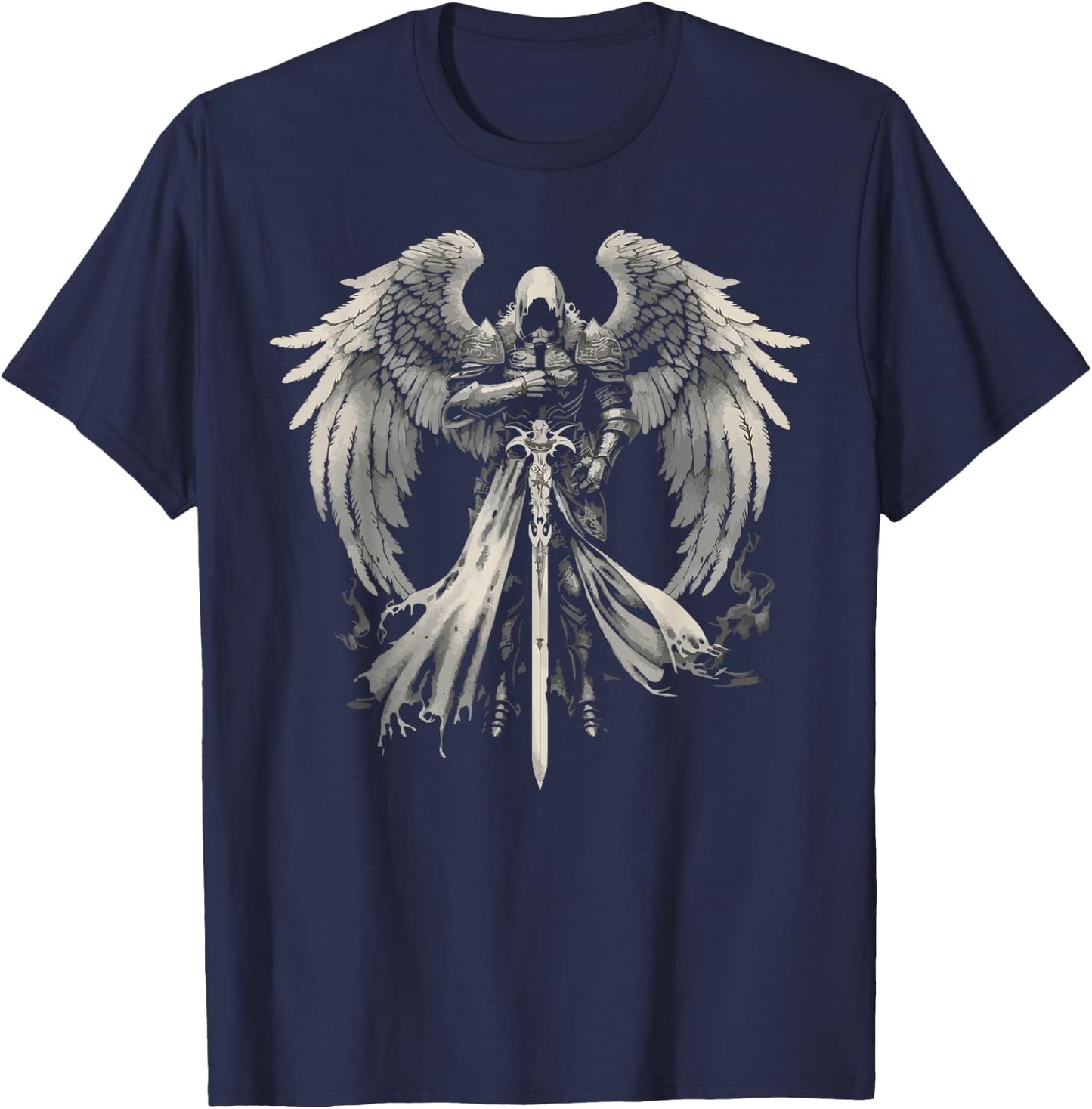 Archangel Gabriel Catholic Christianity Guardian Angel T-Shirt - T-Shirt | Navy