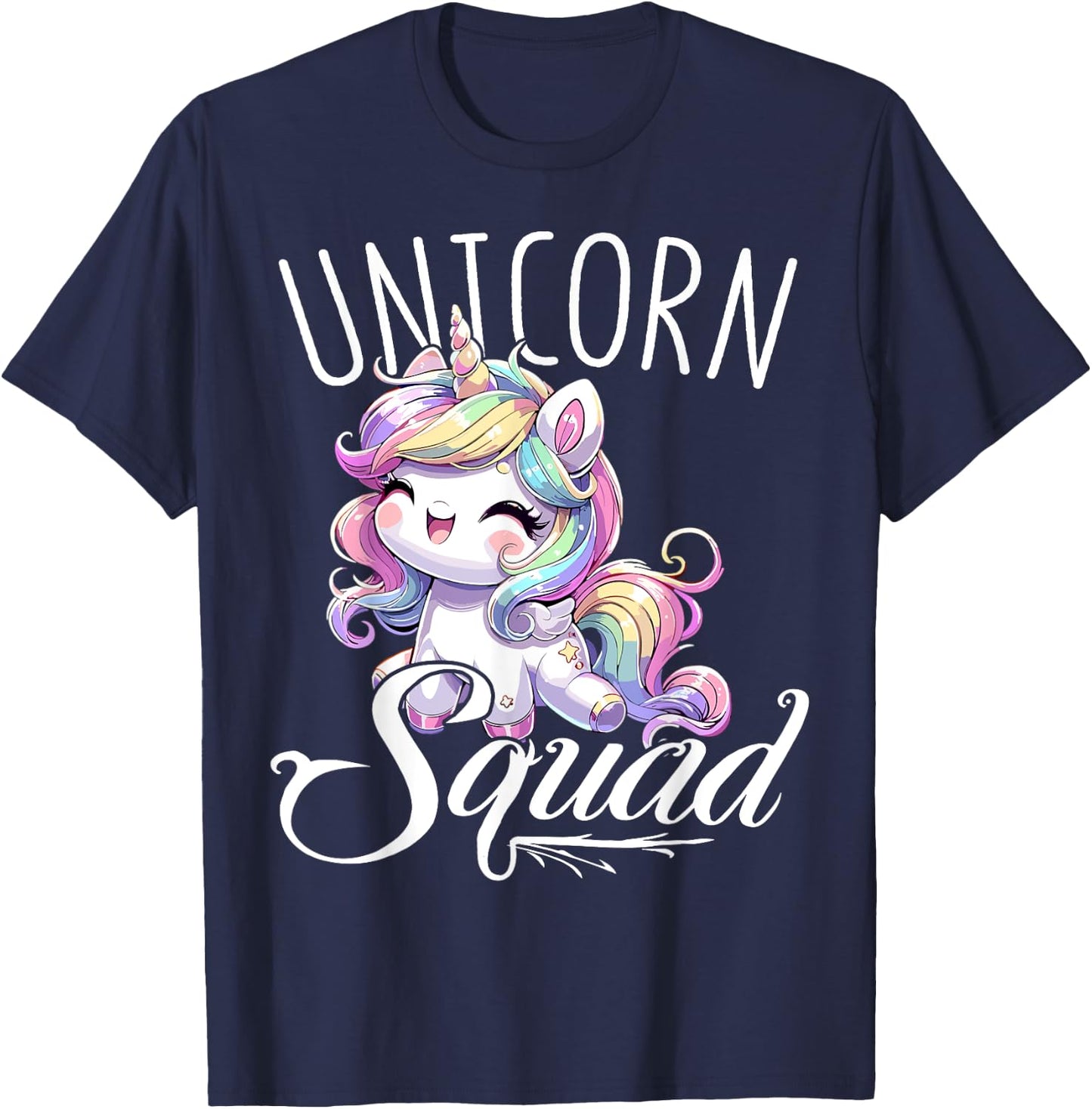 Unicorn Squad Birthday Party Cute Unicorn T-Shirt - T-Shirt | Navy