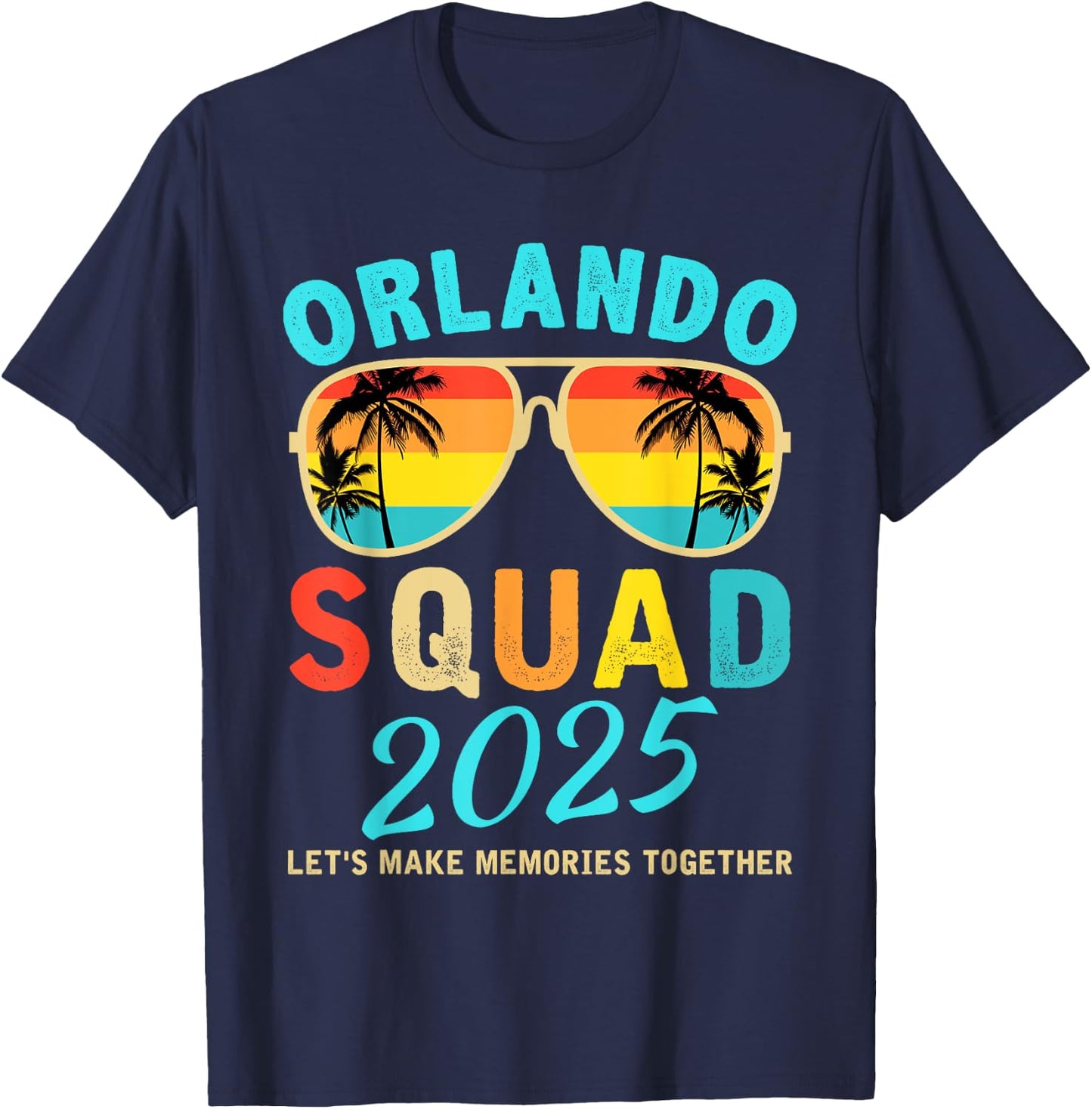 Family Vacation 2025 Orlando Friends Group Vacation Matching T-Shirt - T-Shirt | Navy