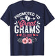 Promoted To Great Grams Est 2025 First Time Grams Floral T-Shirt - T-Shirt | Navy