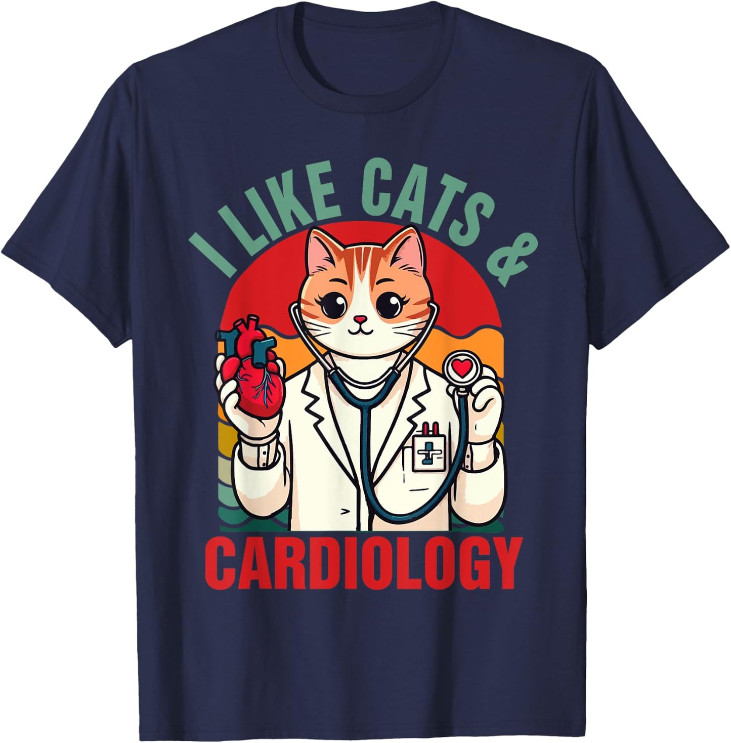 CVICU Cardiac Cardiologist Cat Mom I Like Cats & Cardiology Women T-Shirt - T-Shirt | Navy