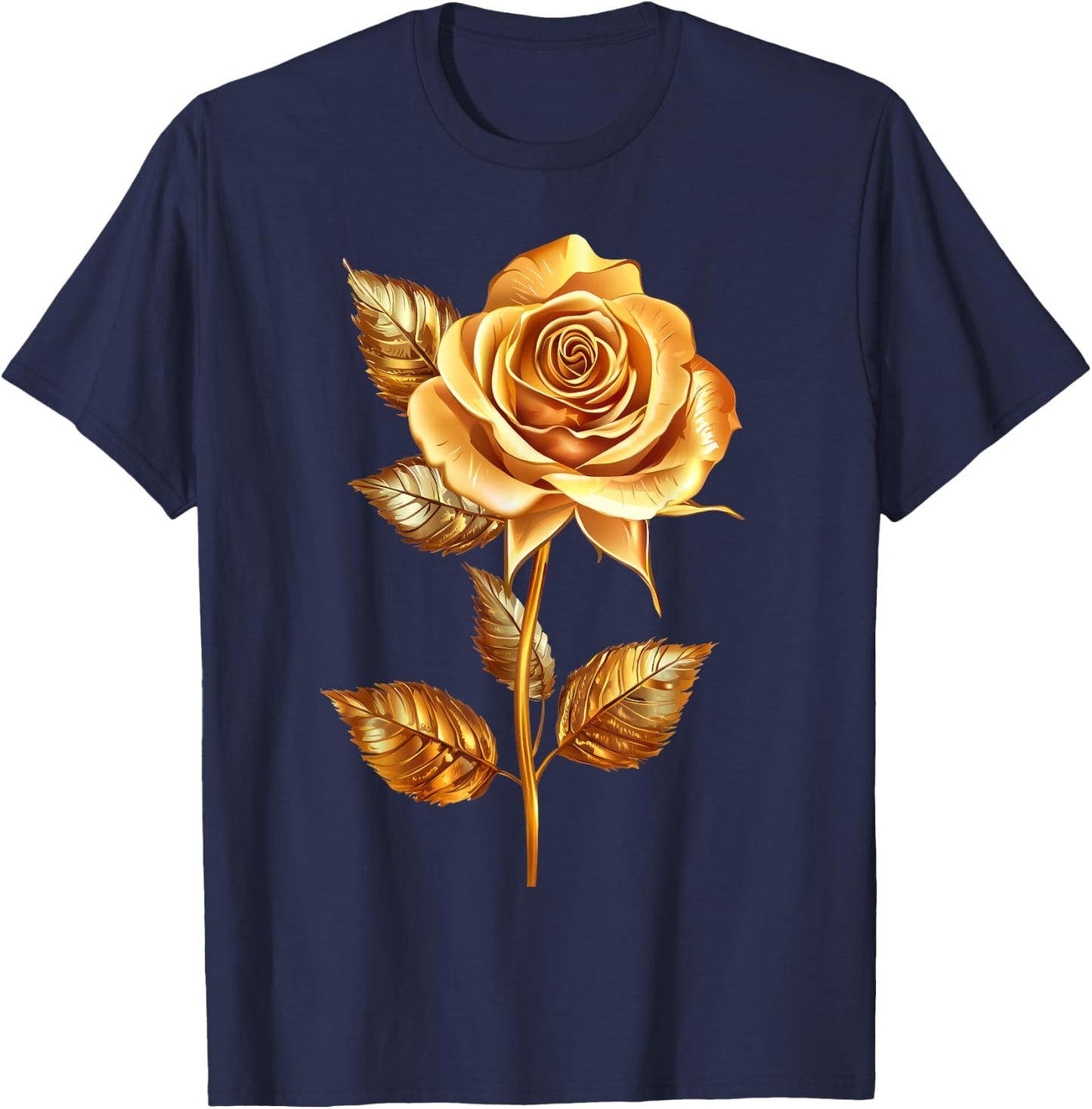 Rose Graphic T-Shirt - T-Shirt | Navy