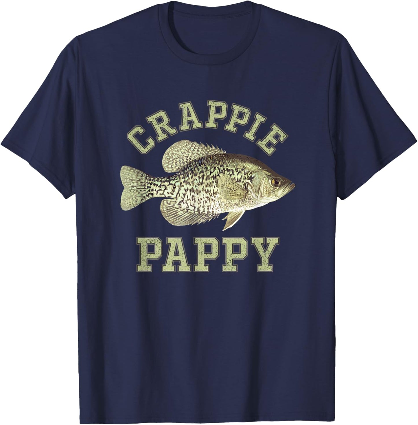 Funny Ice Fishing Crappie Pappy T-Shirt - T-Shirt | Navy