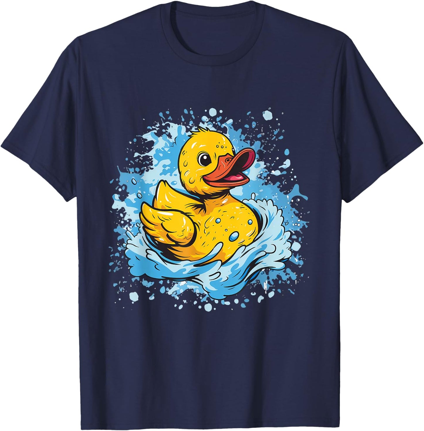 Rubber Duck Watercolor Swim Rubber Duckie Rubber Duckling T-Shirt - T-Shirt | Navy