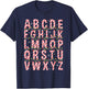Candy Cane Alphabet Christmas Lights Teacher School ABC T-Shirt - T-Shirt | Navy