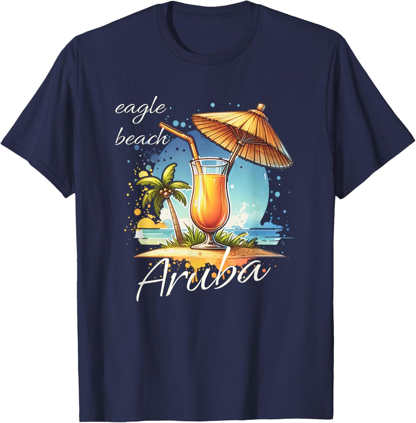 Eagle Beach Aruba Great Travel Vacation Gift Design Women Kids T-Shirt - T-Shirt | Navy
