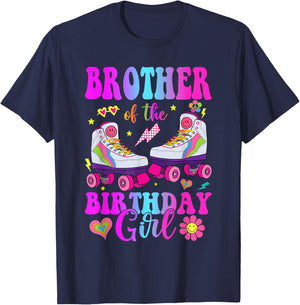 Let's Roll Brother of the Birthday girl Roller Skate T-Shirt - T-Shirt | Navy
